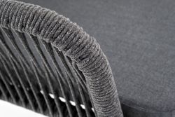 "Лион" стул плетеный из роупа, каркас алюминий серый (RAL7022) муар, роуп серый круглый, ткань серая 017