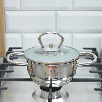 Кастрюля 0,8л со стеклянной крышкой Bella Cucina