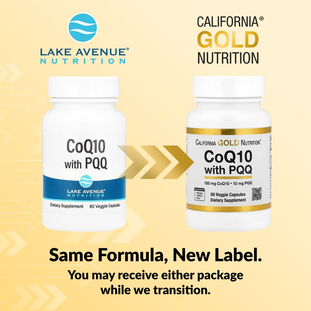 California Gold Nutrition, коэнзим Q10 с PQQ, 60 растительных капсул