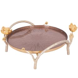 Фруктовница-конфетница Нимфея (поднос) Айвори Шоколадный