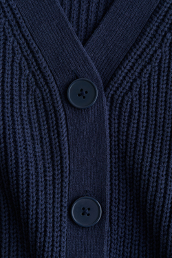 H&M Кардиган в рубчик, темно-синий