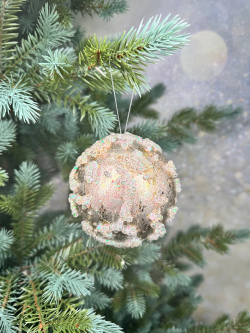 Шар 10см ChristmasDeLuxe premium collection платиновый