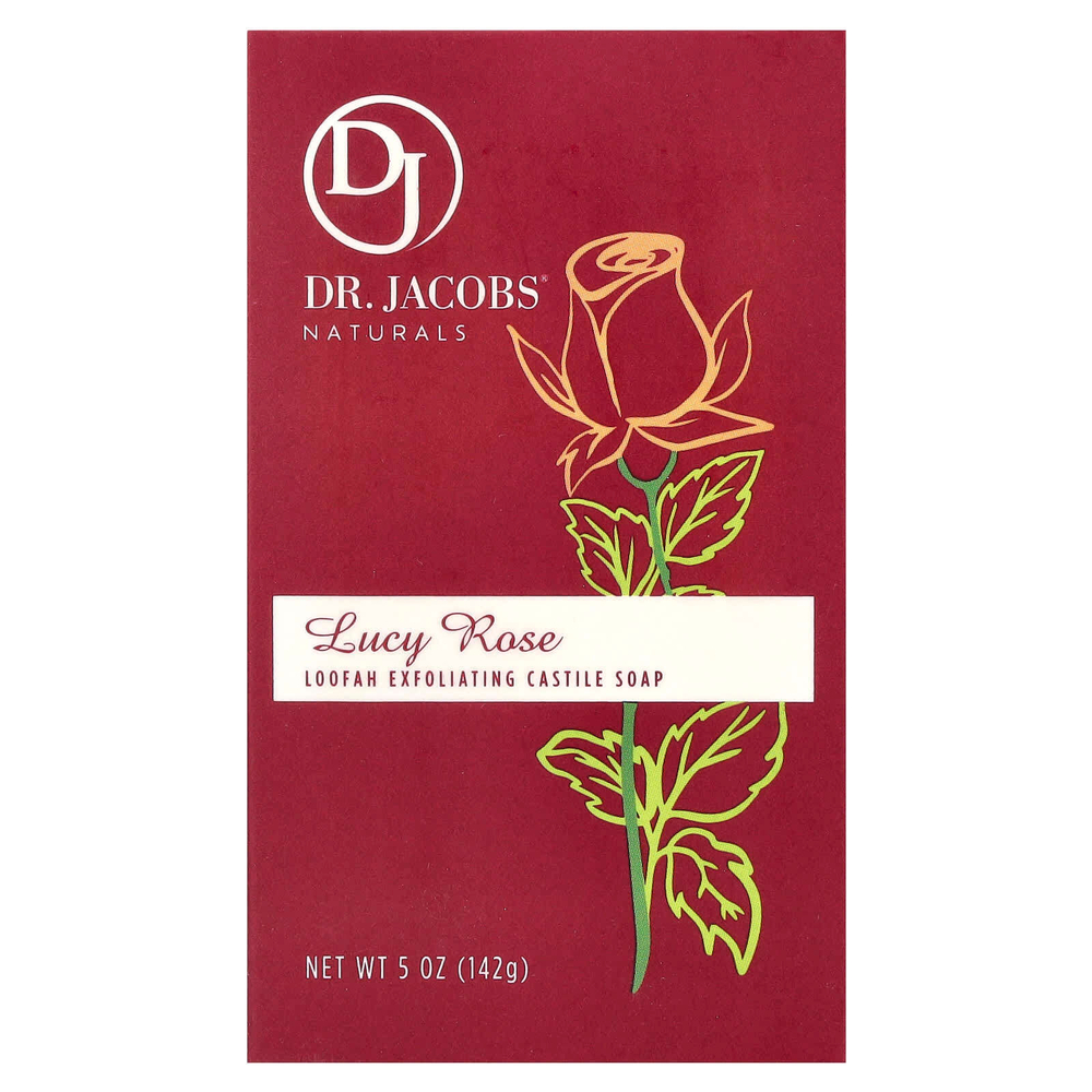 Dr. Jacobs Naturals, Отшелушивающее кастильское мыло с люфой, Lucy Rose, 142 г (5 унций)