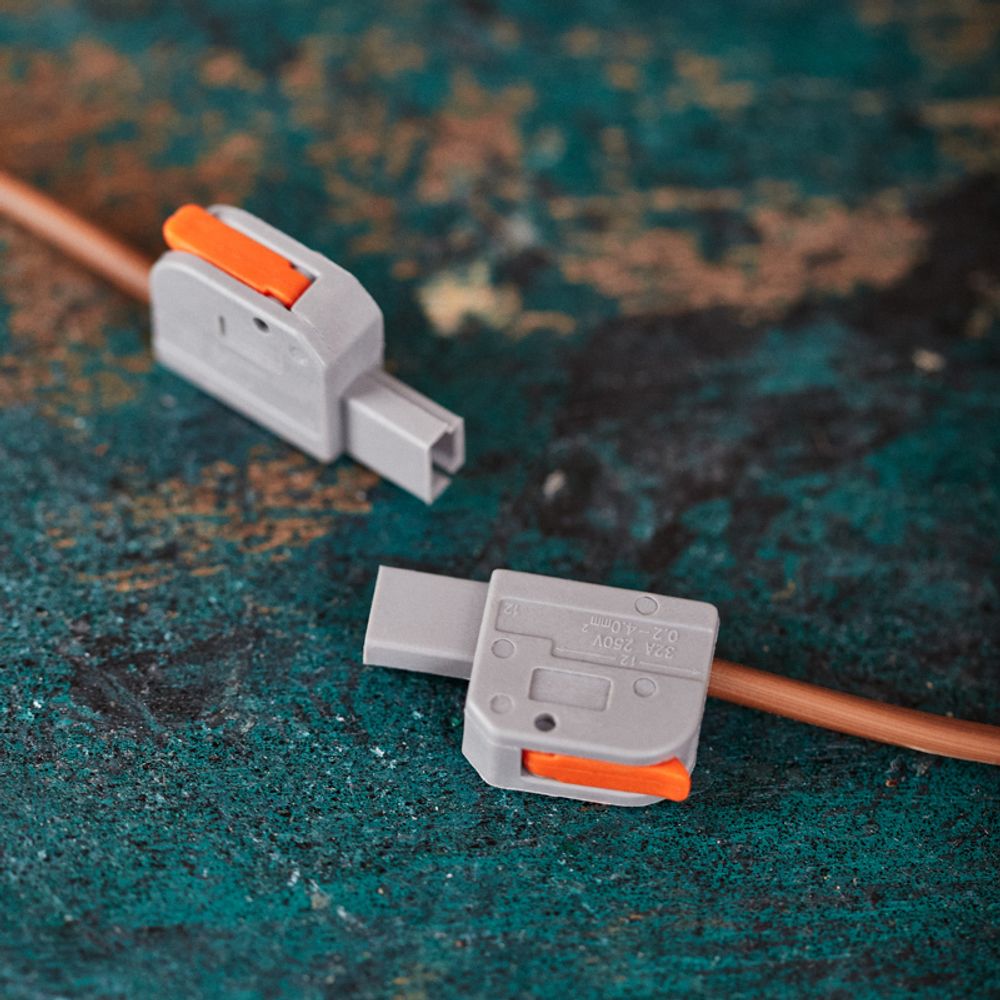 Клемма СМК 222-421R проходная разъемная 1 полюс серая 0,2-2,5/4мм² (50 шт/уп) REXANT