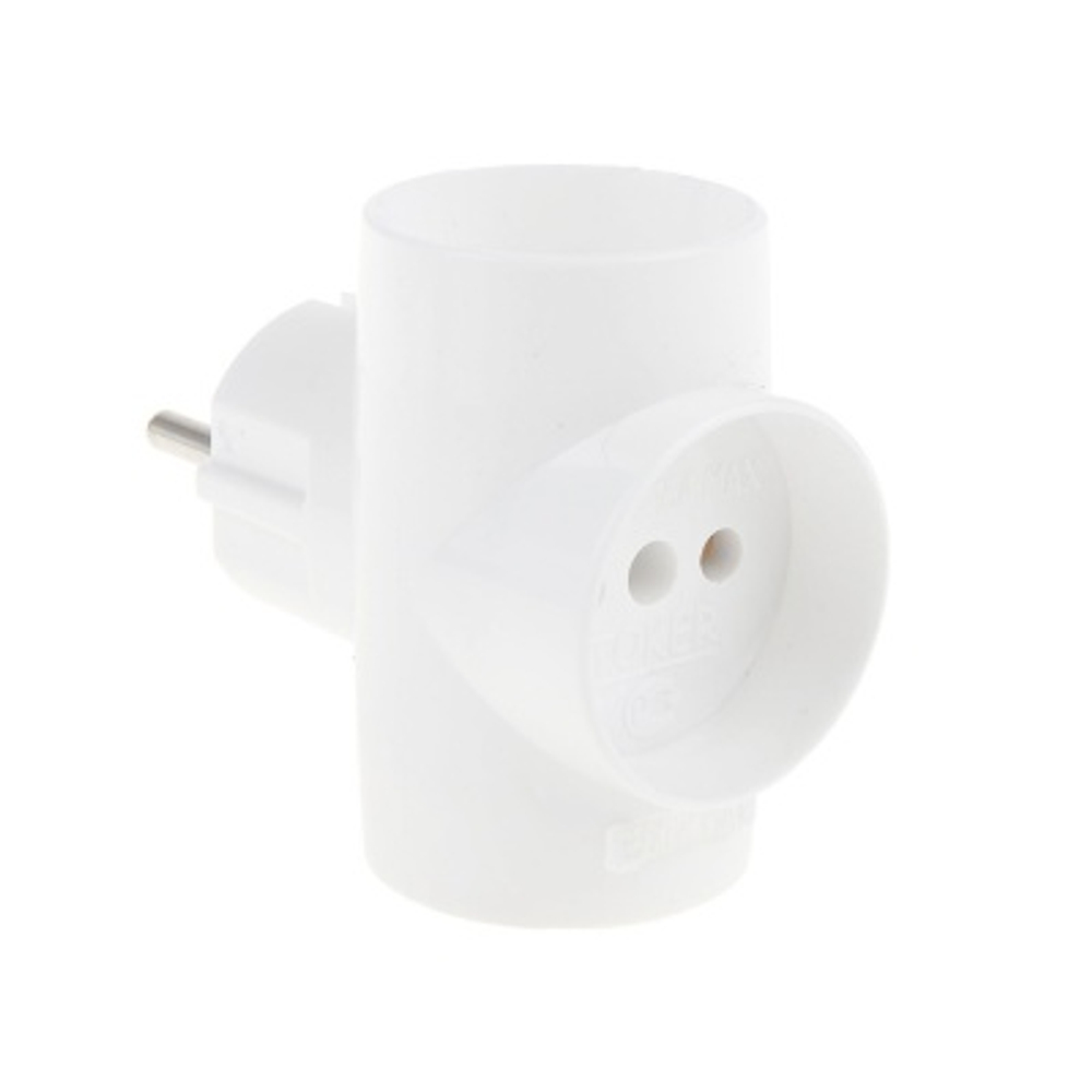 Тройник TOKER 3Т 6А белый