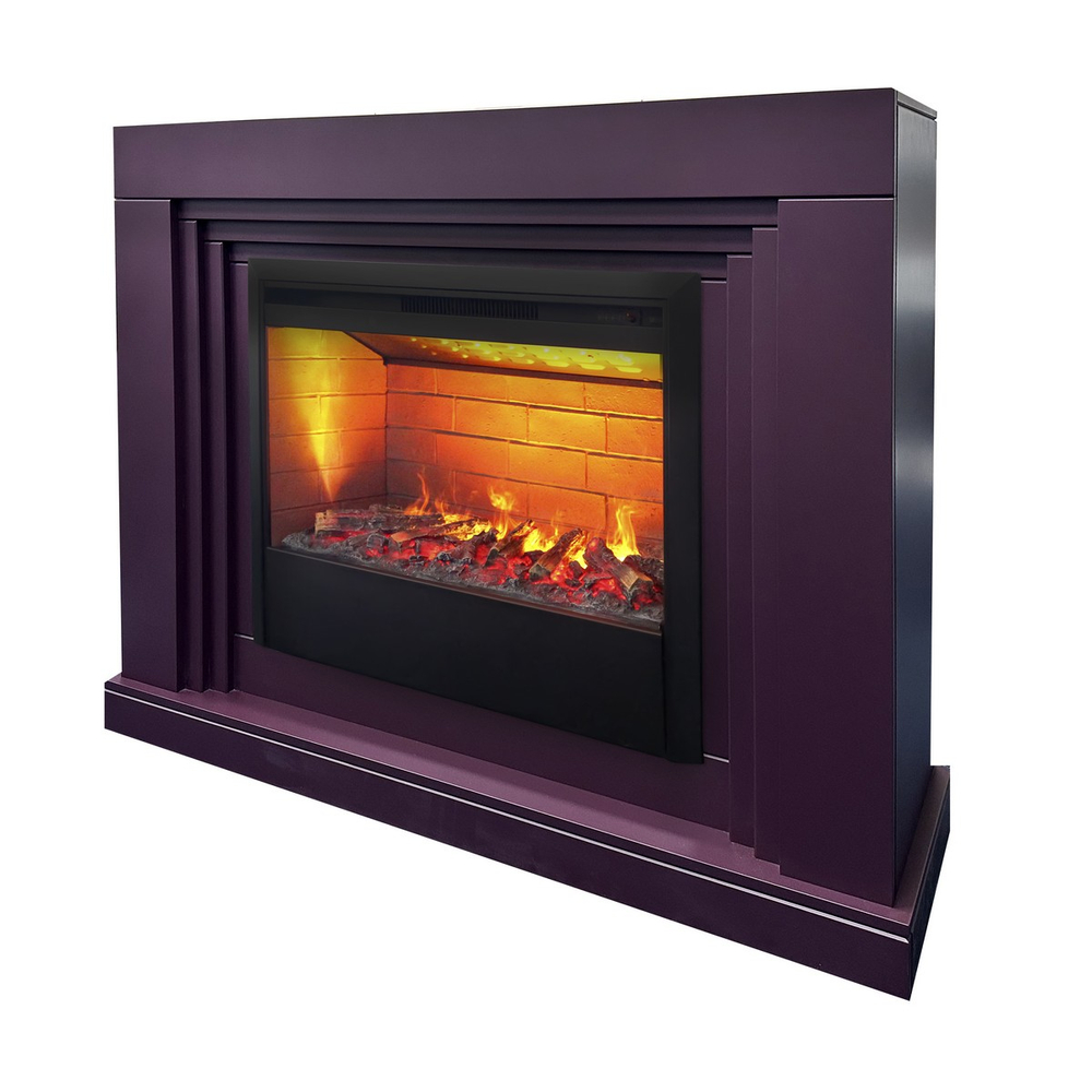 Электрокамин RealFlame Stanley 26 Plum сливовый с очагом 3D Helios 26