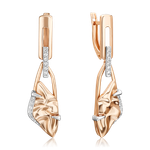 Серьги «Загадочность» с английским замком из комбинированного золота c натуральными топазами white 02-5098-00-201-1111
