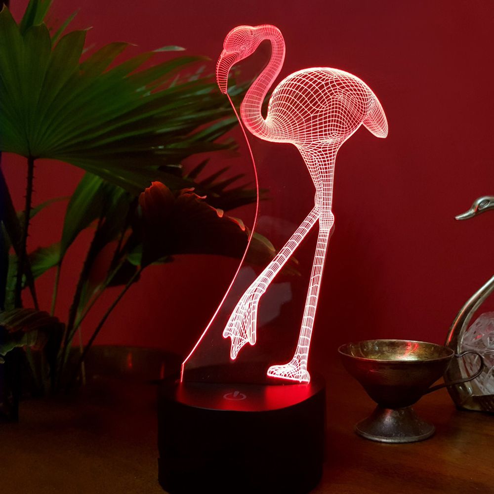 Ночник детский 3D Светильник Фламинго