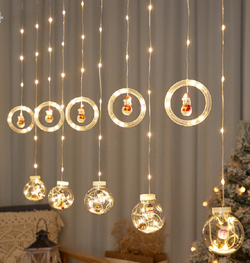 Гирлянда-занавес Фигурки в шарах и кольце