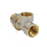 Тройник латунь никель Ду 15 (1/2") ВР/ВР/нак/гайка 9030 ГОСТ 32585-2013 Aquasfera 9030-01
