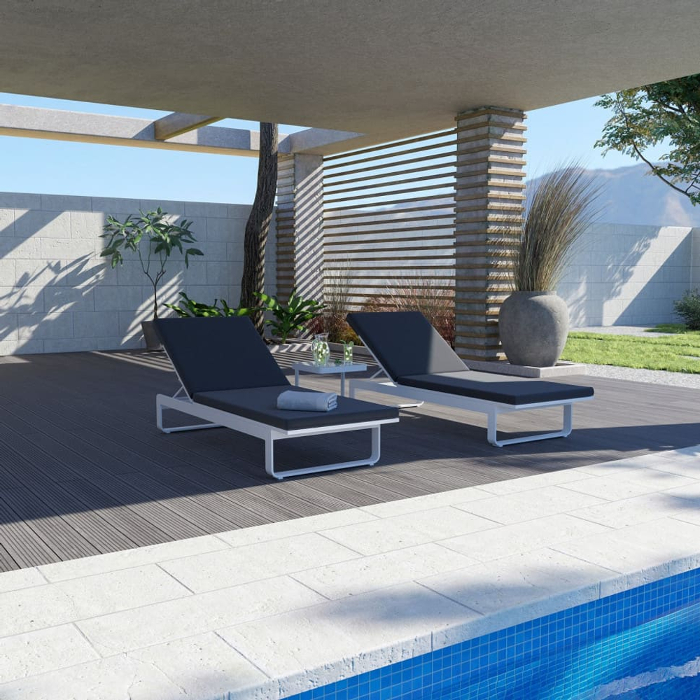 Шезлонг Ideal Patio ЛЕТТО антрацит - белый каркас
