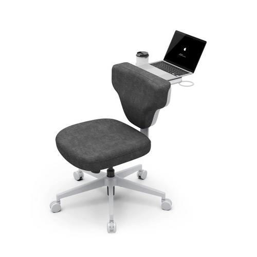 Кресло гибридной посадки FoxGear SHORTZ Fabric, размер 1 (с ноутбучным столиком), тёмно-серый (FG-SHORTZ-F1-DG)