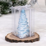 Свеча новогодняя «Пушистая елочка» 7*7*12см, Голубой