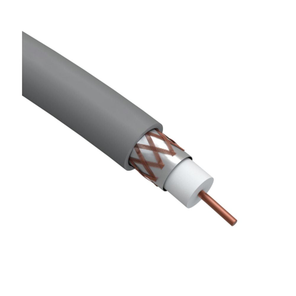 ЭРА Кабель коаксиальный RG-6U, 75 Ом, Cu/(оплётка Cu 64%), нг(А)HF, цвет серый, бухта 100 м | 
