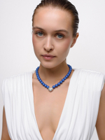 Колье "Autumn Heart dark blue" Silver