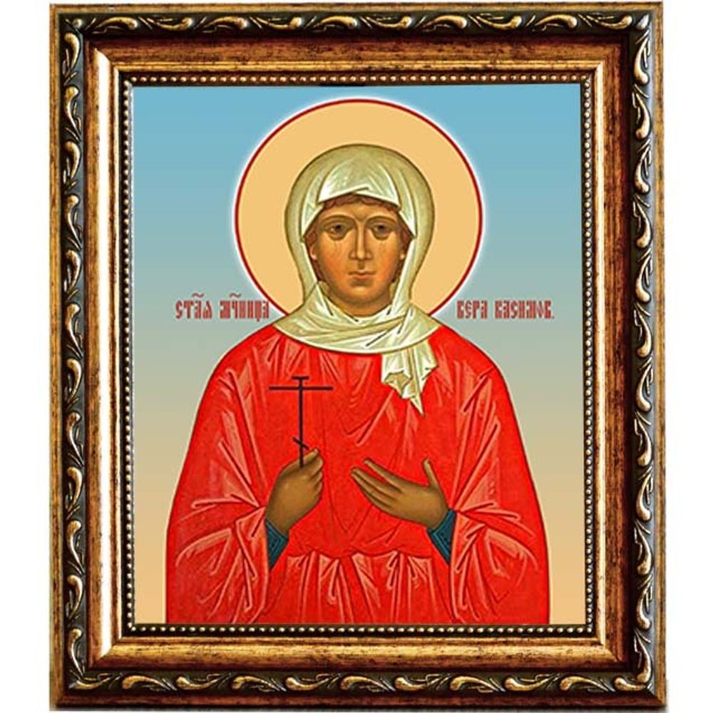 Вера Самсонова (Касимовская) мученица, ктитор. Икона на холсте в раме 15 х 18 см.