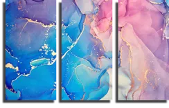 Модульная картина "Абстрактный разноцветный фактурный мрамор"