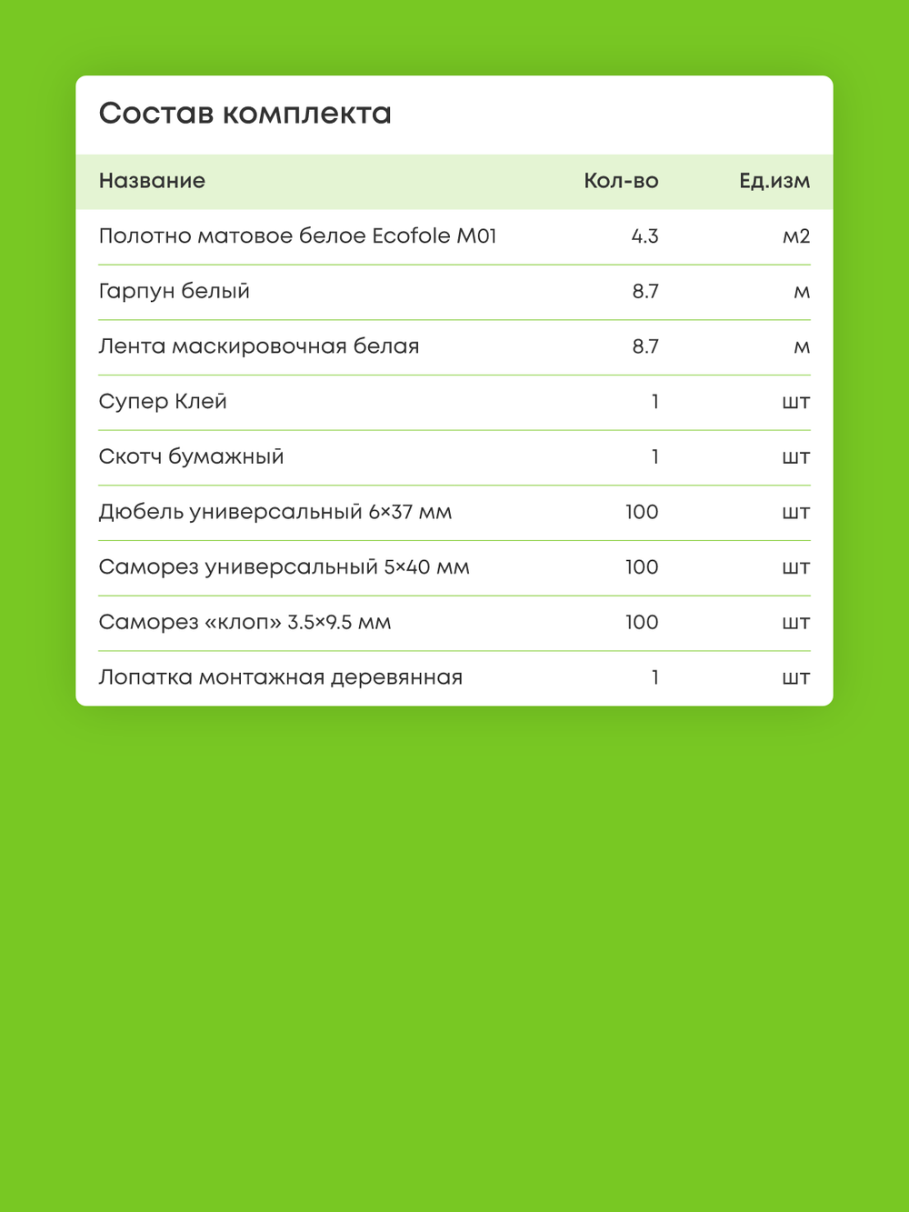 Матовый натяжной потолок 4.3 м2