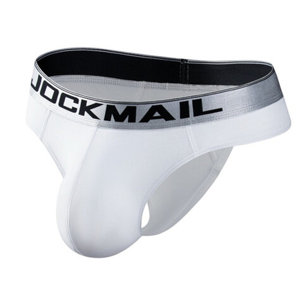 Мужские трусы стринги белые JOCKMAIL JM1029-1