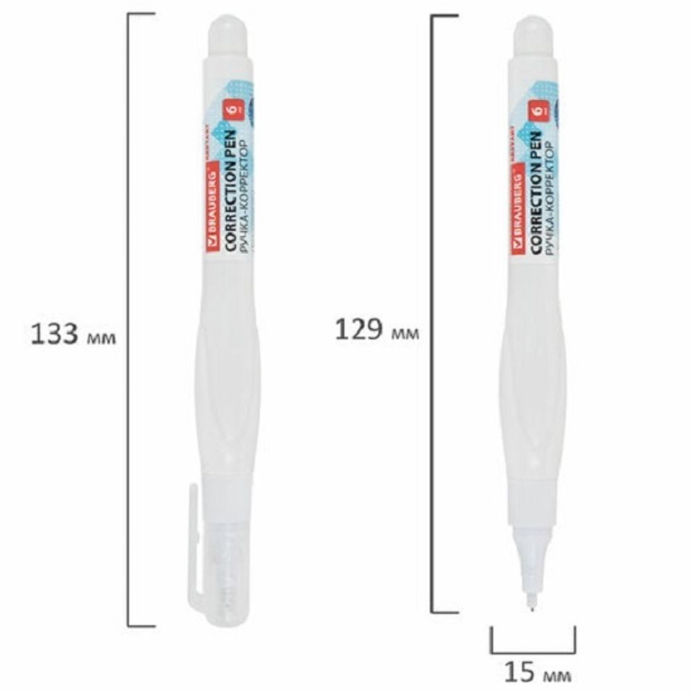 Корректирующий карандаш Brauberg Restart, 6мл, металлический наконечник