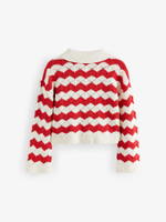 Кардиган вязаный для девочки Next E25-054, Белый, Красный