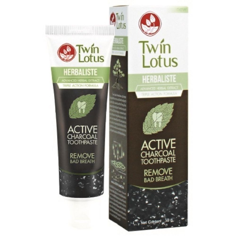 Зубная паста Twin Lotus Active Charcoal c углем 25 гр 4 уп