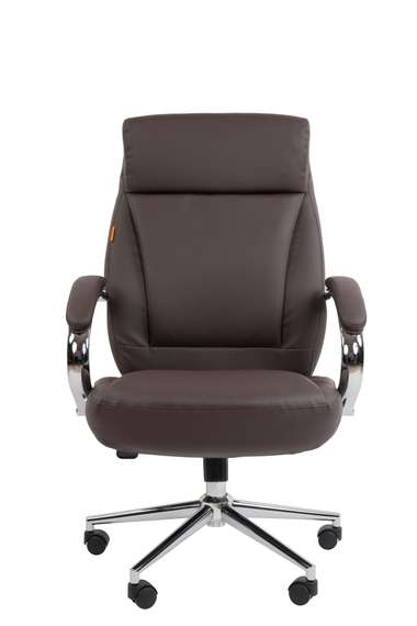 Офисное кресло Chairman 794 Россия хром экокожа коричневая
