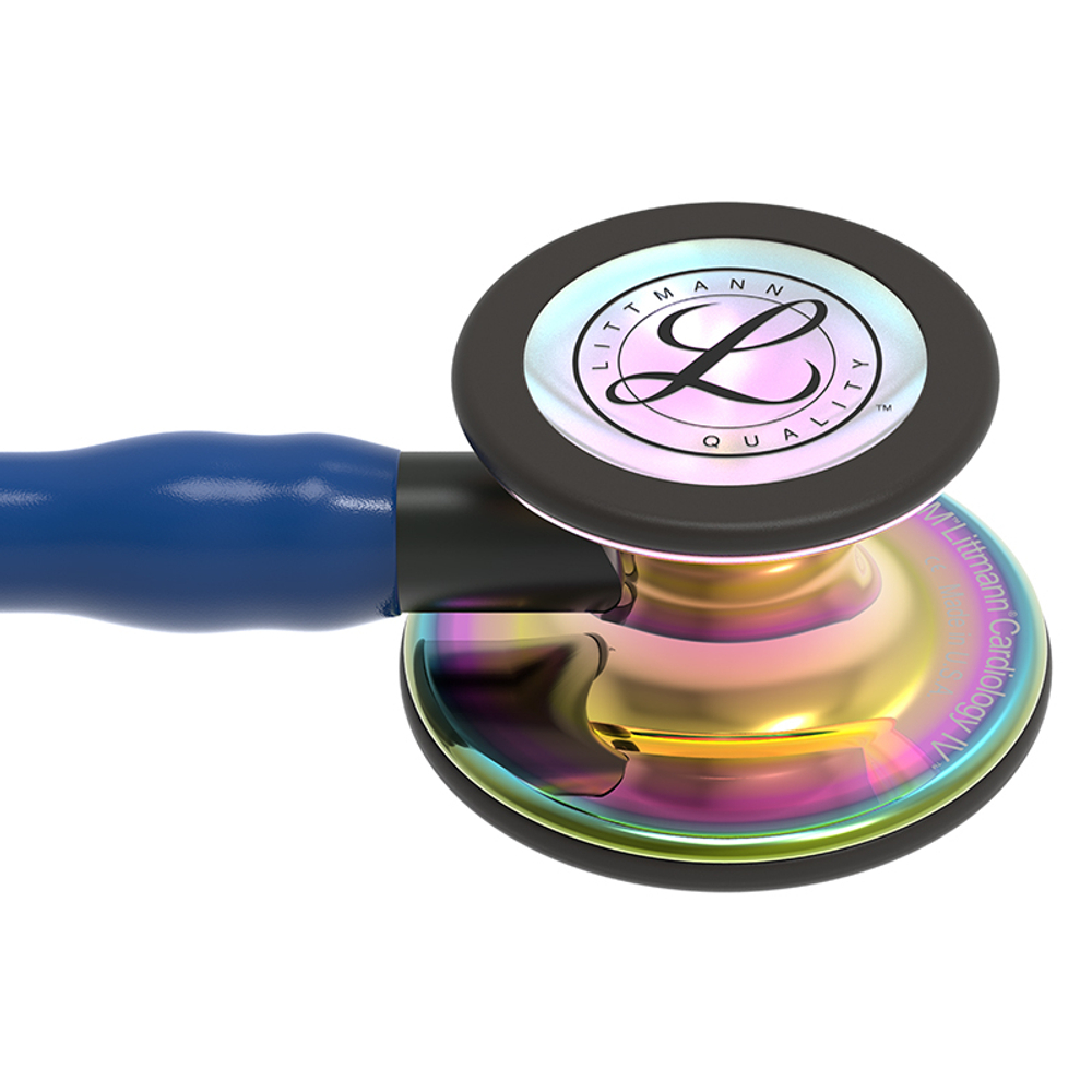 Стетоскоп Littmann Cardiology IV, небесно-голубой, радужная акустическая головка, черный ствол (6242)