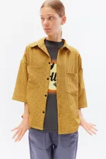 Рубашка БИЧ укороченная оверсайз желтая