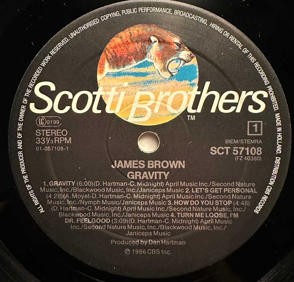 James Brown - Gravity (Голландия 1986г.)