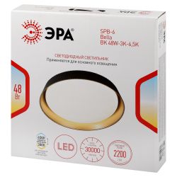 Светильник потолочный светодиодный ЭРА SPB-6 Bella 48W-3K-6,5K BK без ДУ | Светильники SPB-6 без ДУ