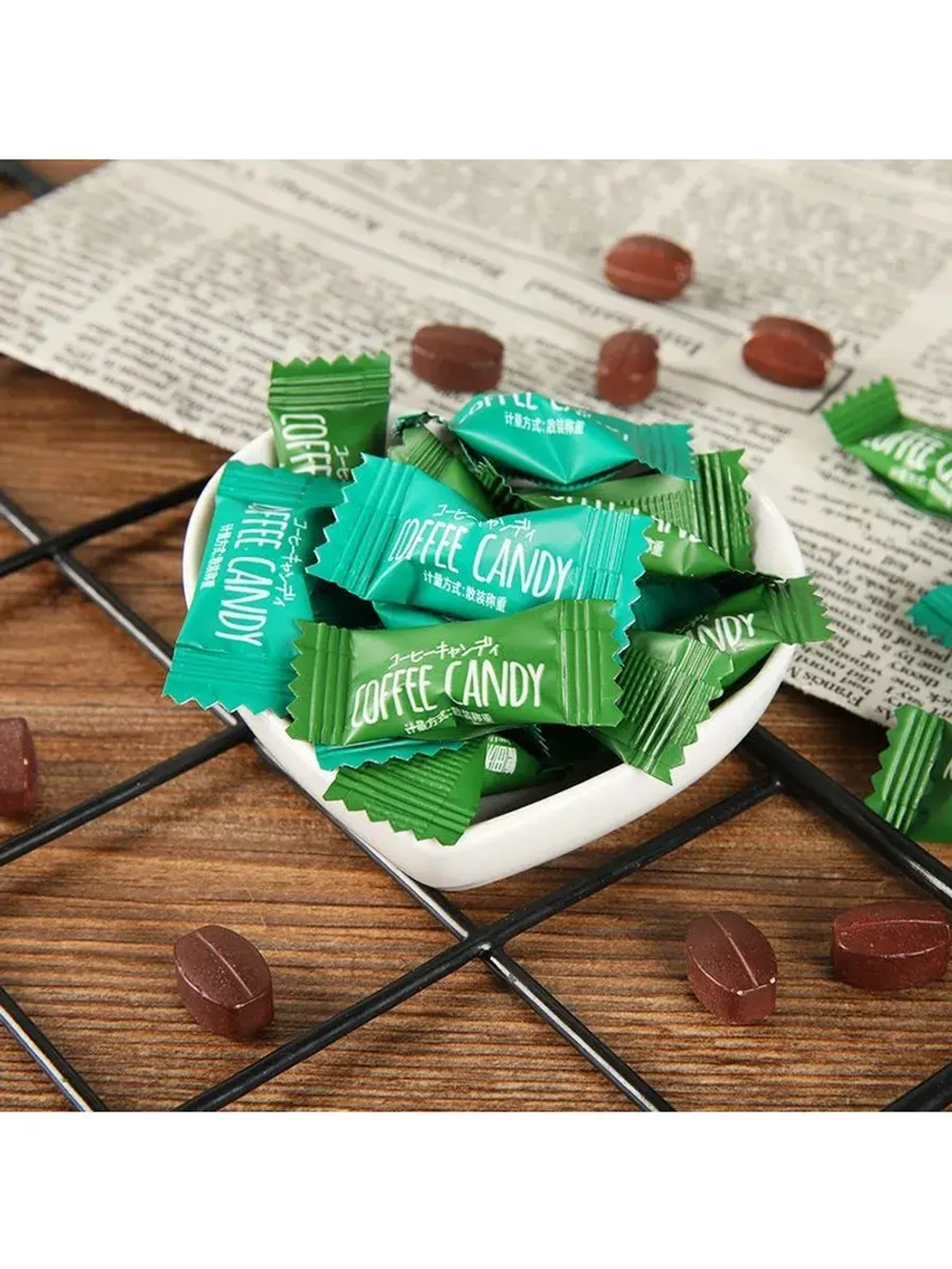 Кофейные конфеты в виде зерен Ванильный вкус 100 г