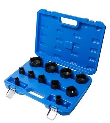 Набор головок специальных для шлицевых гаек, 11пр.(?:22,26,30,33,37,44,50,56,63,69,75мм), в кейсе Forsage F-909T3A
