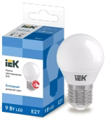 Лампа светодиодная ECO G45 шар 9Вт 230В 6500К Е27 IEK LLE-G45-9-230-65-E27