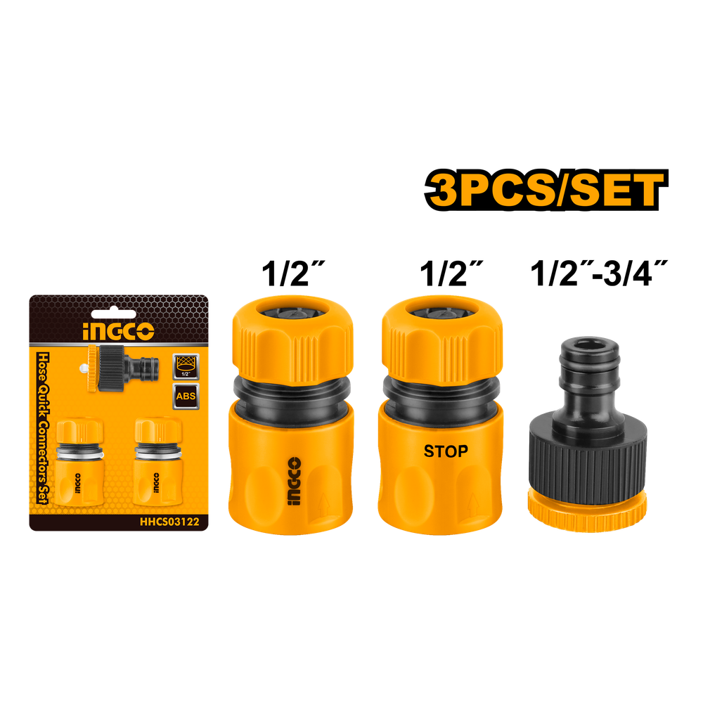 Набор соединителей для шлангов INGCO HHCS03122 1/2&quot; 3 шт.