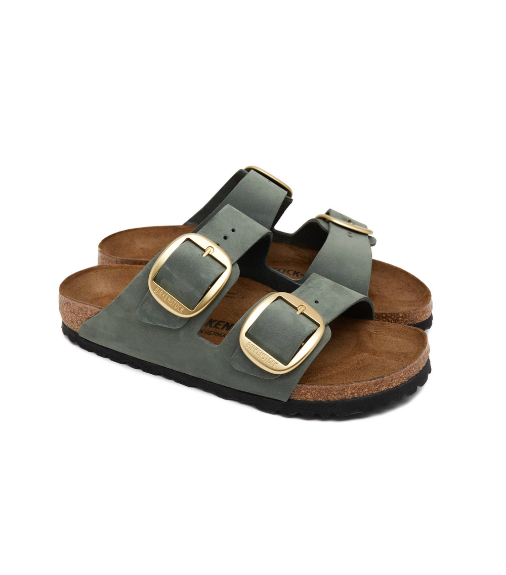 Кожаные шлепанцы arizona big buckle lenb thyme Birkenstock - зеленый(1025367)
