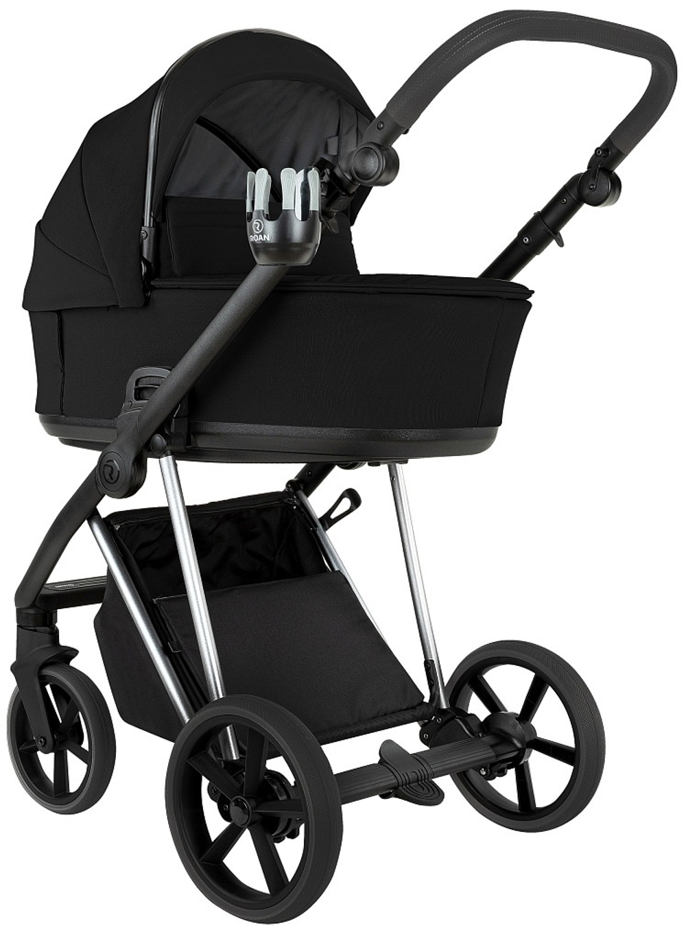 Детская коляска Roan Sol Vintage Luxury 2.0 2 в 1 VIN 05/CB Caviar Black/Nickel/руч.Black
