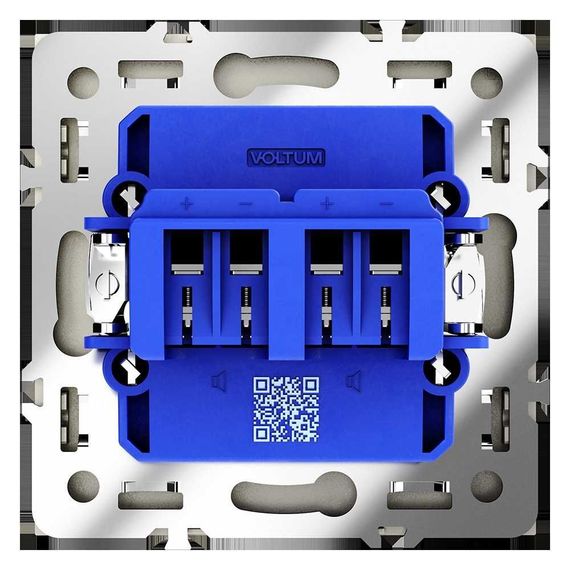 Розетка акустическая встраиваемая Voltum S70 4-местная, (шелк) VLS060304