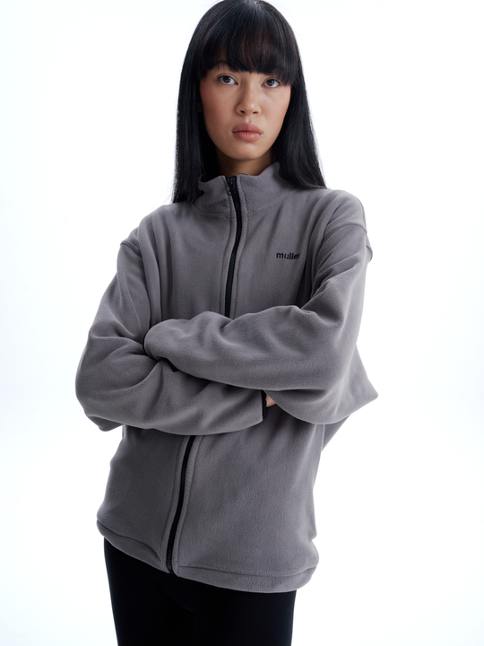 Zip - худи из флиса на молнии серое