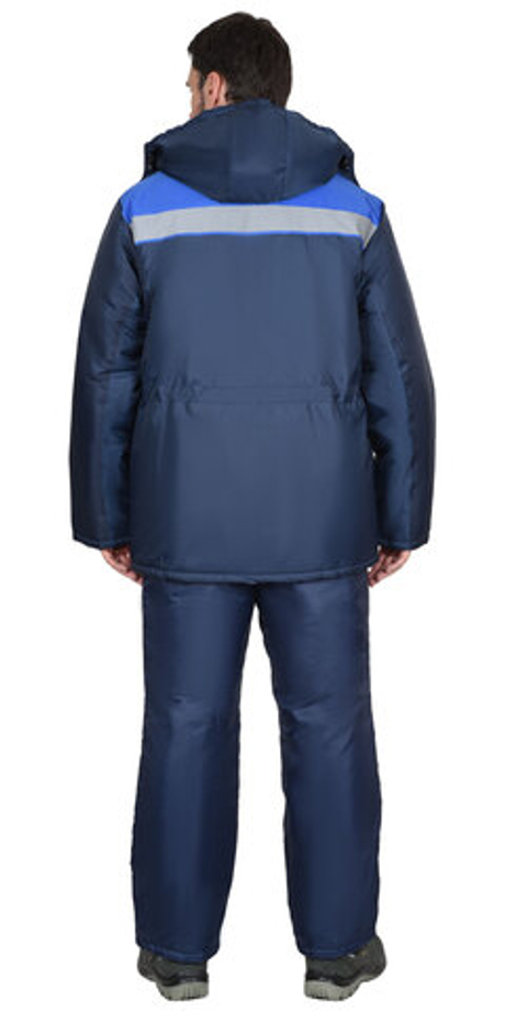 Куртка "Бригадир" зим. муж. с капюш. т-син. с васильк. (ЧЗ) тк. Оксфорд