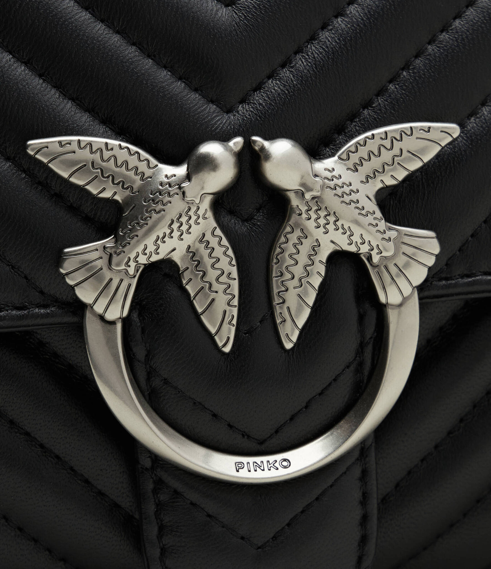 Кожаная сумка-мессенджер love lady puff classic Pinko - черный(100043 A0GK)