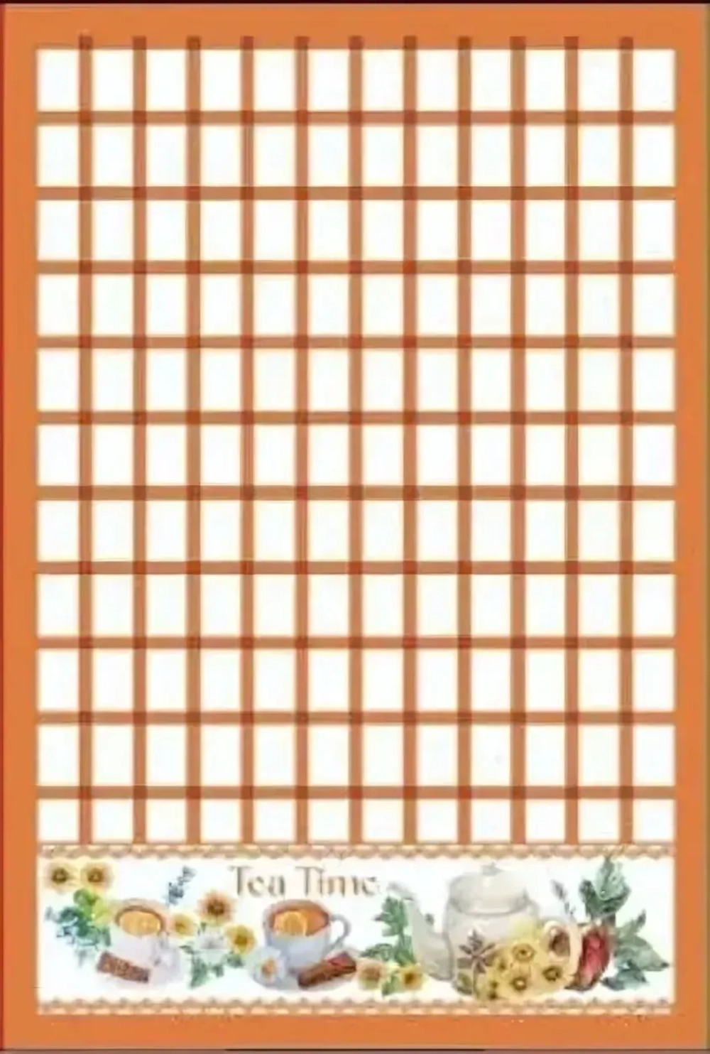 Полотенце кухонное «Клетка - Чай» 40*57 см, цвет оранжевый, микрофибра 200 гр/м2