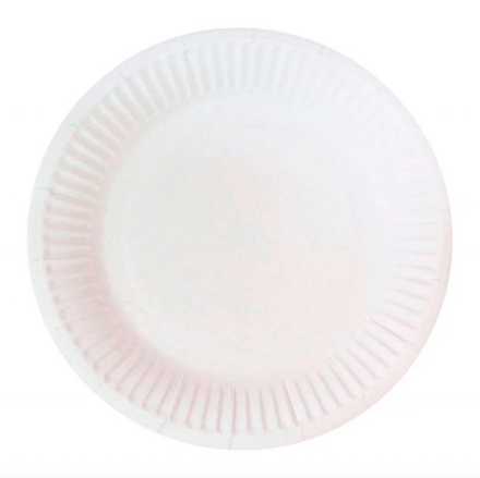 Тарелка бумажная d=230 мм Snack Plate, белая мелованная