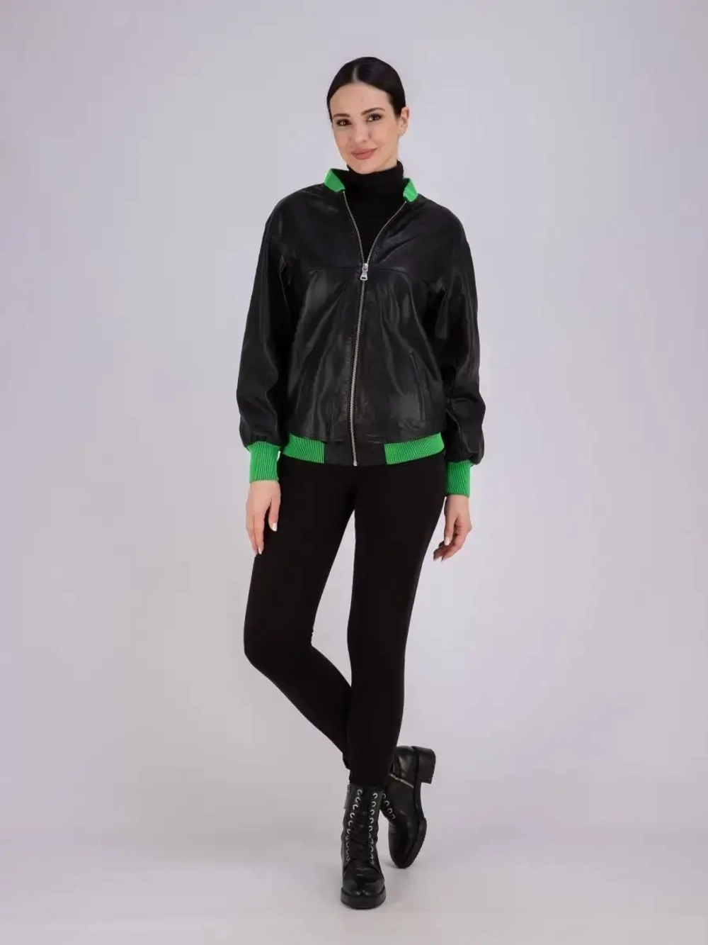 Куртка женская из натуральной кожи оверсайз Турция