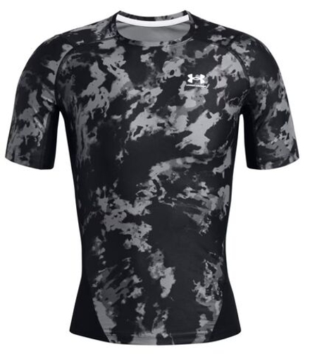 Теннисная футболка Under Armour HeatGear IsoChill Printed Short Sleeve - black/white