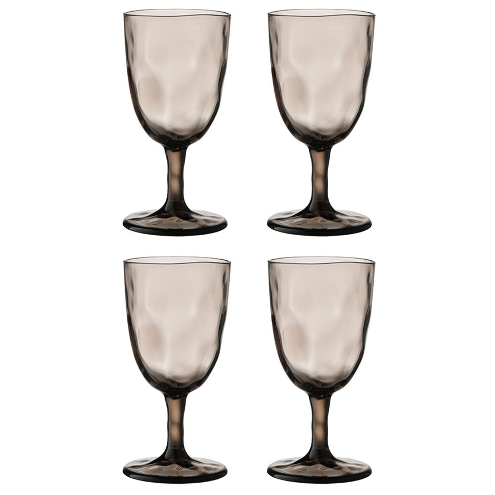 Набор бокалов из акрила Hollow для вина, 430 мл, серо-коричневый, 4 шт.