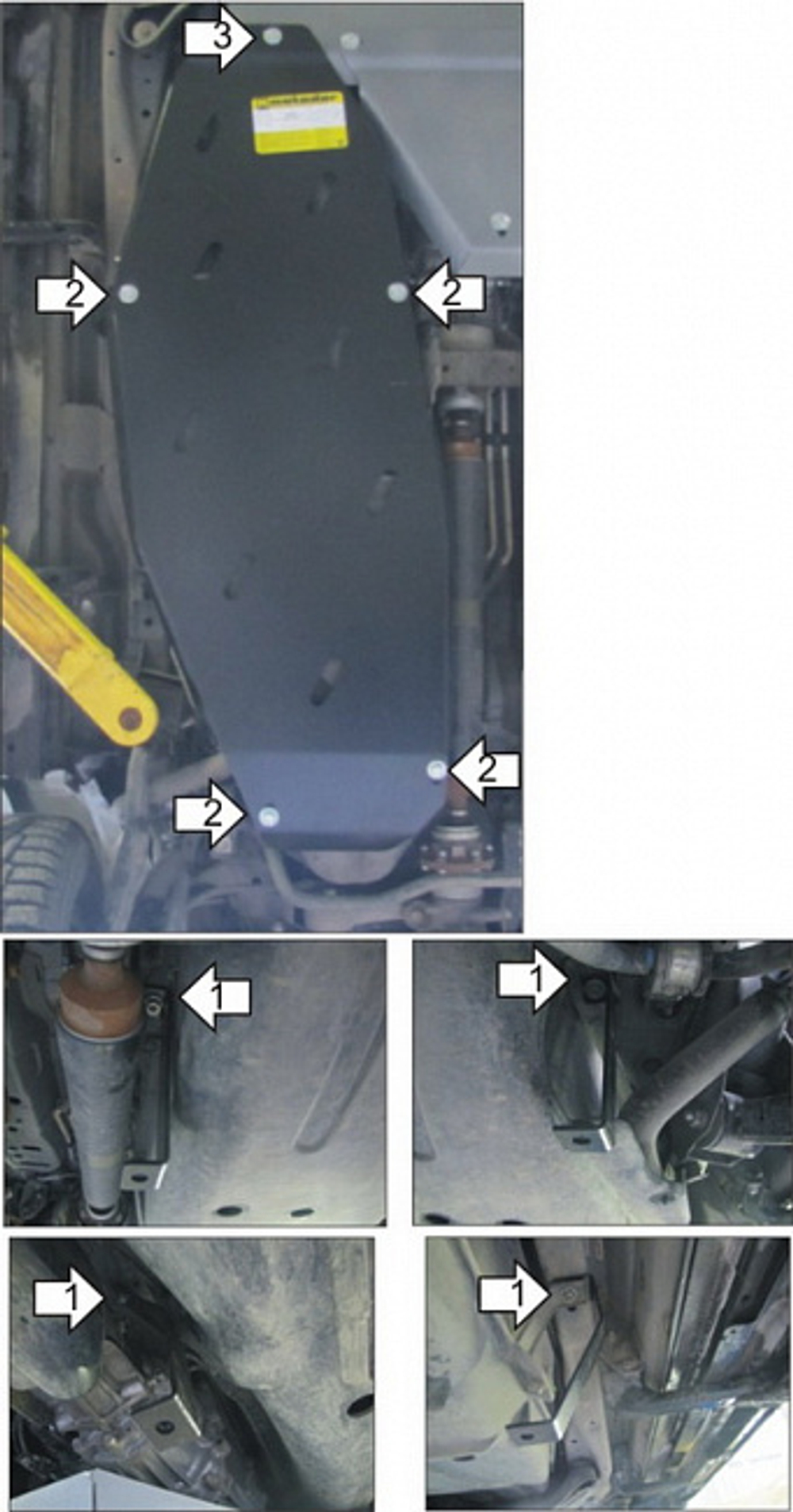 Защита топливного бака (3 мм, сталь) для Mitsubishi Pajero IV 2006-2012, 2012-2020 Motodor.11337