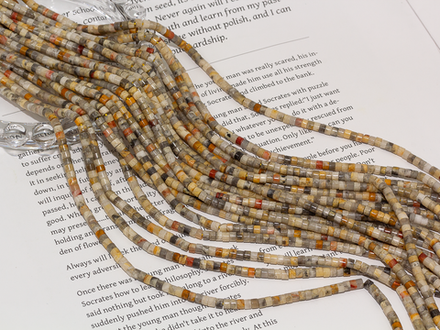 Нить бусин из яшмы 3,3мм ("таблетка")