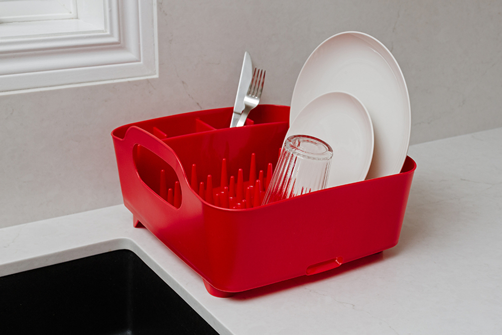 Сушилка для посуды tub красная