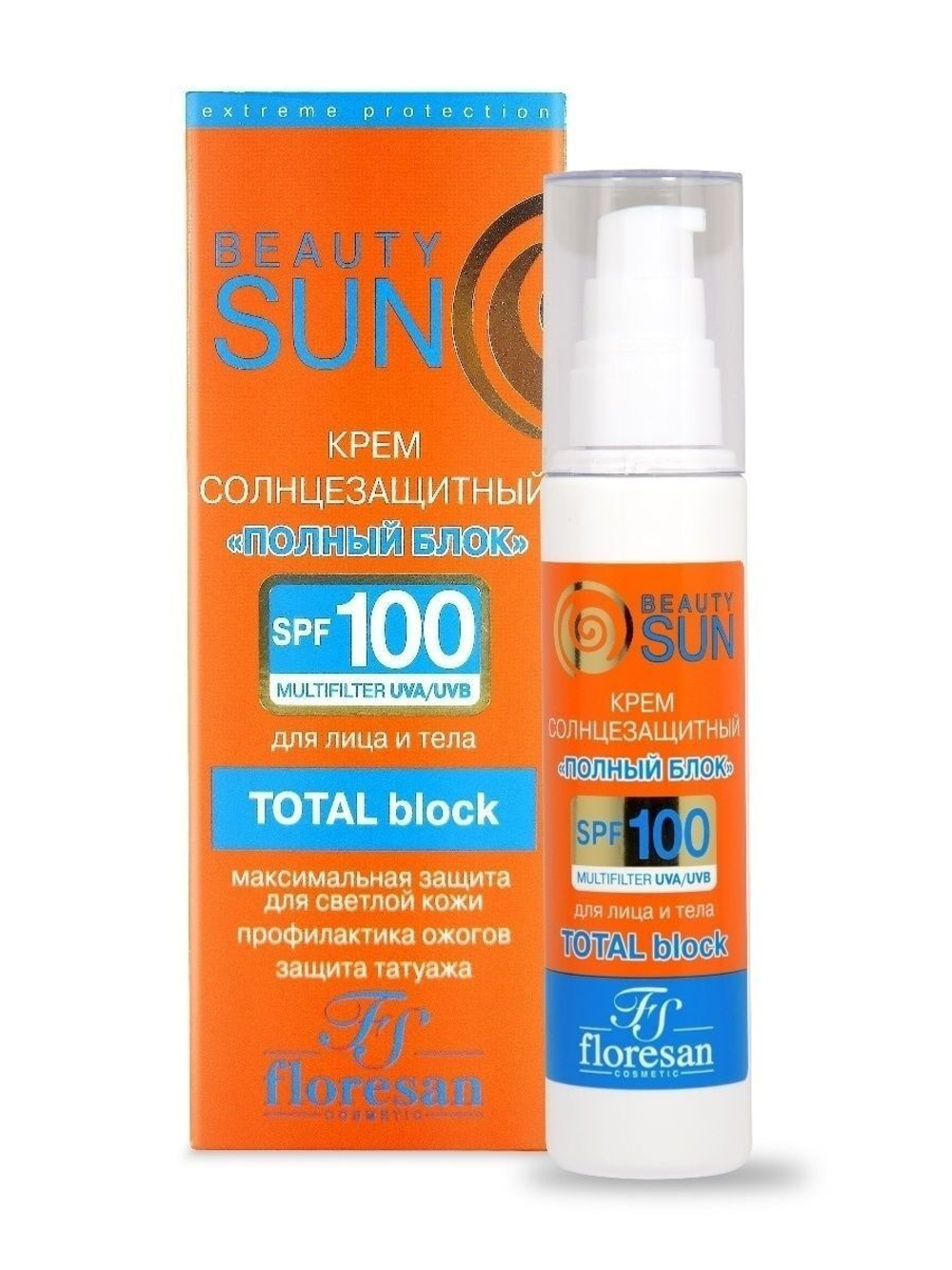 Floresan Солнцезащитный крем "полный блок SPF 100 Beauty SUN 75мл